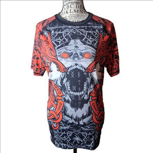 Gruff Combat Medium Men's Short Sleeve Rash Guard Top Nwt